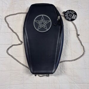 Roebuck London Vintage Pentagram Coffin Purse Wallet Chains Goth Punk Emo NWT